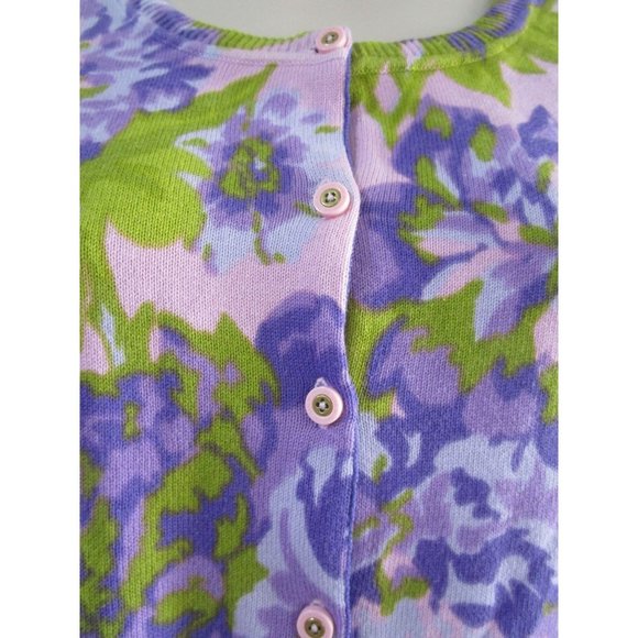 Purple Pink Green Floral Cardigan Womans 1X Issac Mizrahi Live NWOT - Picture 14 of 16